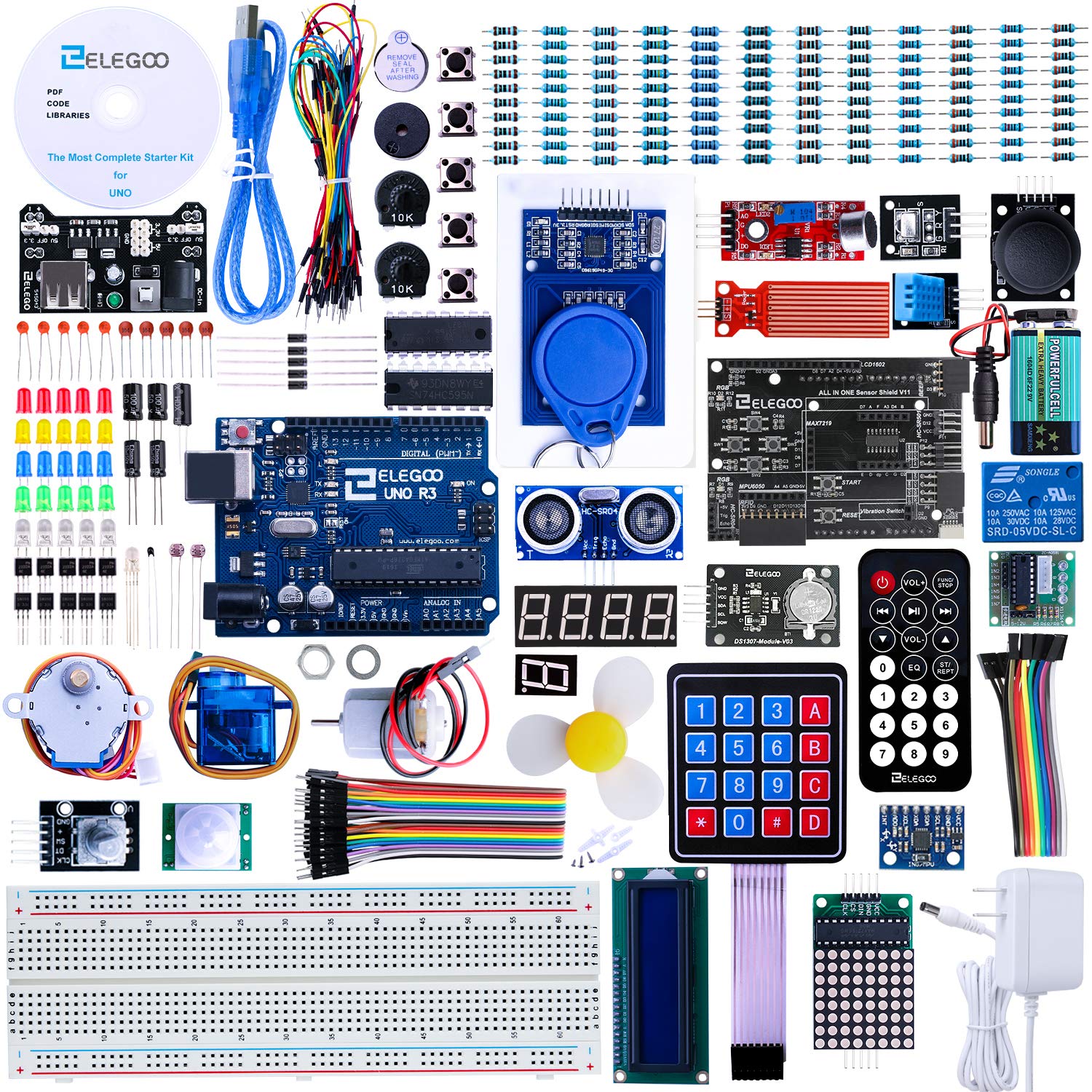 Foto 1 | Kit De Inicio Elegoo Mejorado Uno R3 Con Tutoriales Para Arduino - Venta Internacional.
