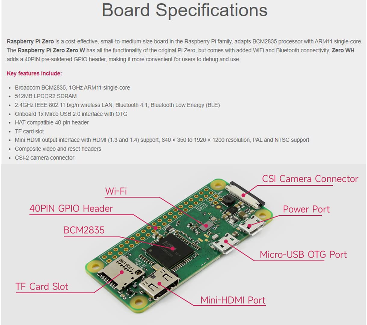 Foto 2 | Paquete Raspberry Pi Zero Wh Con Wifi Y Bluetooth - Venta Internacional.