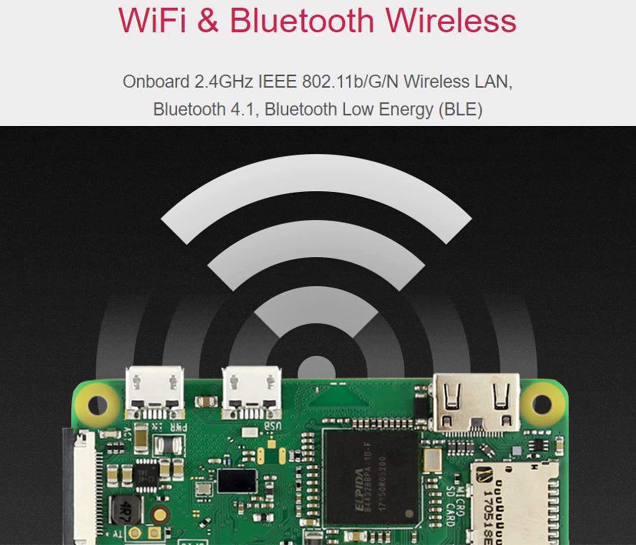 Foto 4 pulgar | Paquete Raspberry Pi Zero Wh Con Wifi Y Bluetooth - Venta Internacional.