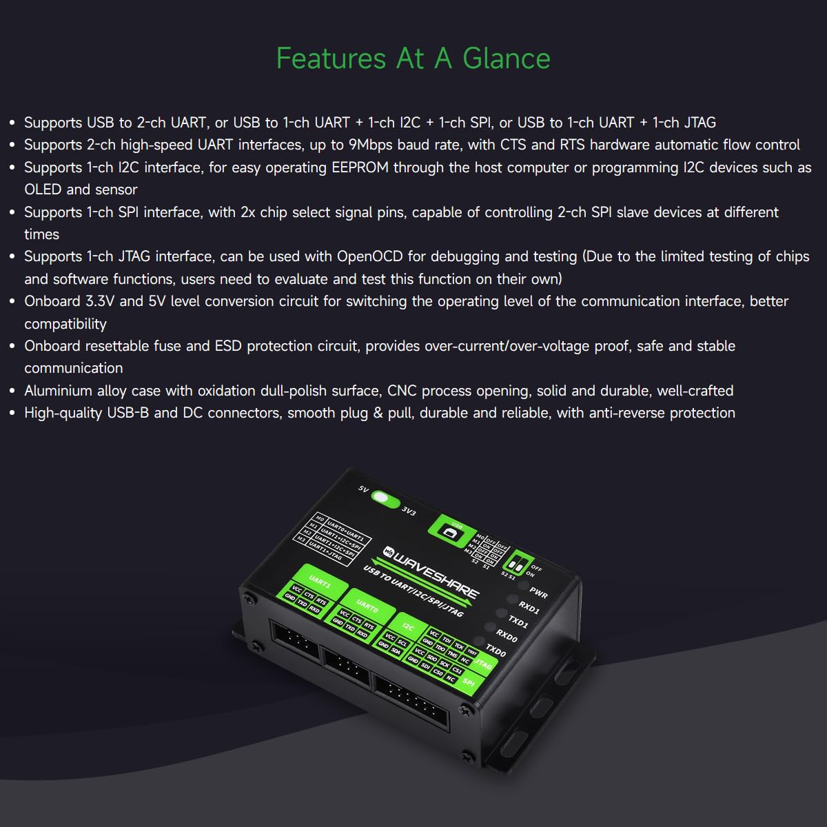 Foto 4 | Convertidor Usb A Uart/i2c/spi/jtag Waveshare - Venta Internacional.