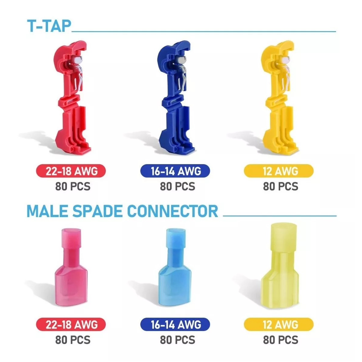 Foto 2 | Terminal de Cable de Conector Pelado T-tap 480 Piezas Eo Safe Imports