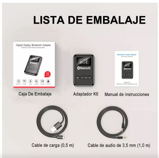 Foto 4 pulgar | Adaptador Bluetooth con Modo FM y TF