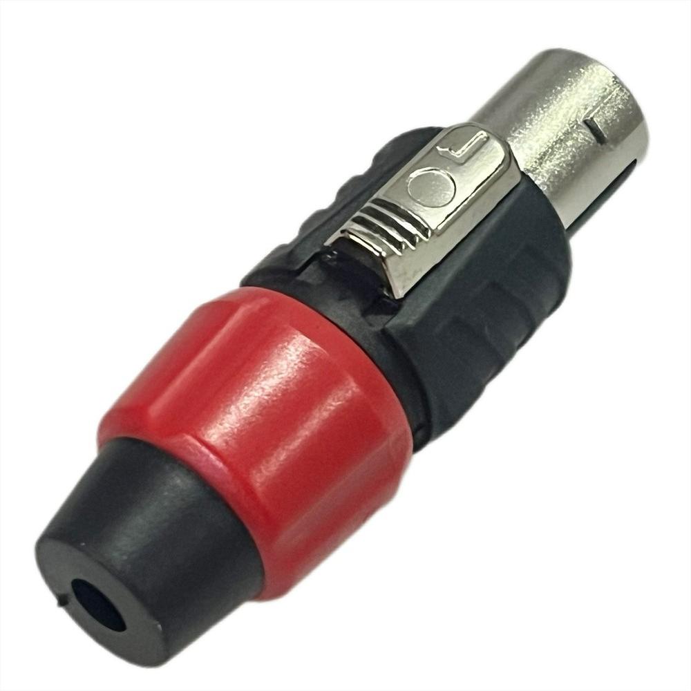 Conector Speakon Harden Plug 4 Pin Metal Rojo