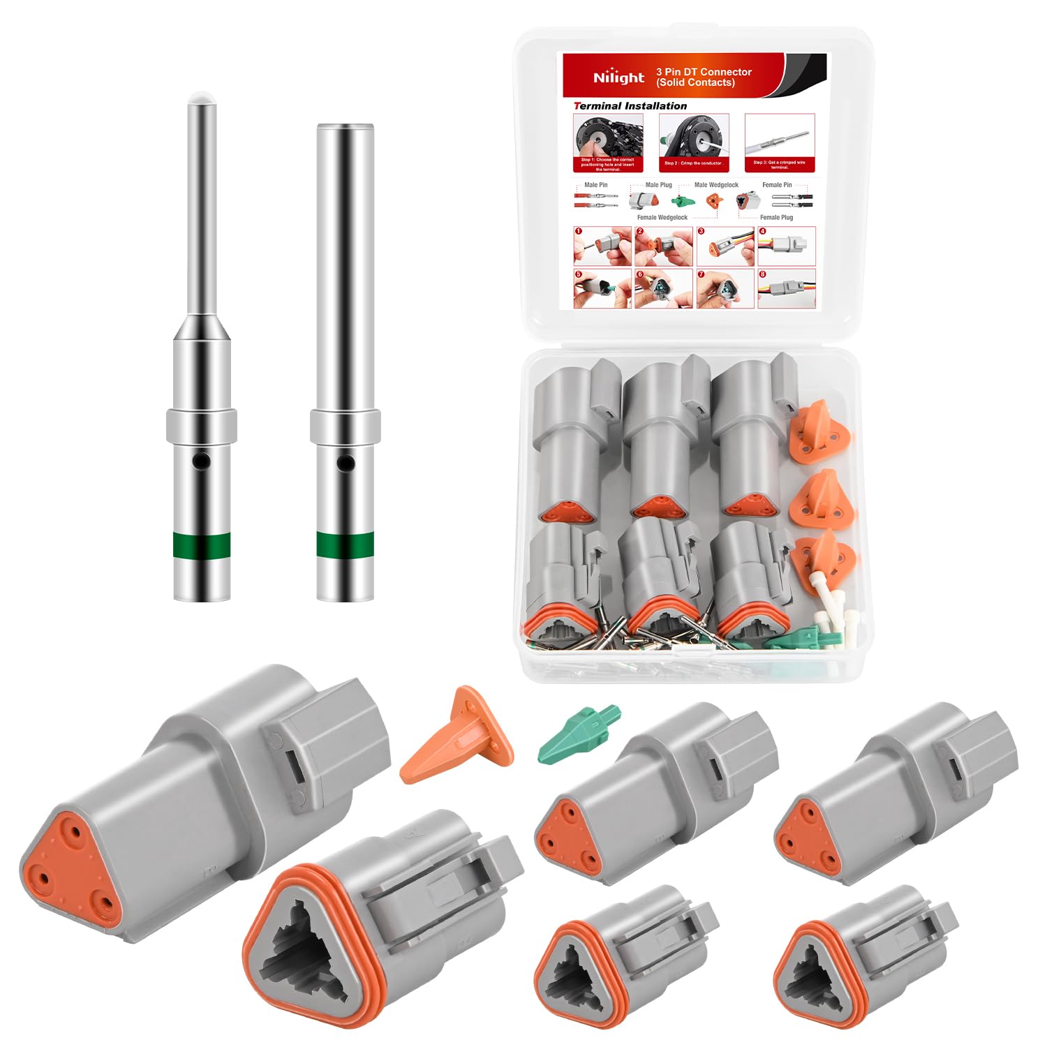 Foto 2 pulgar | Kit De Conectores Nilight Dt De 3 Pines Con Ip67 A Prueba De Agua - Venta Internacional.