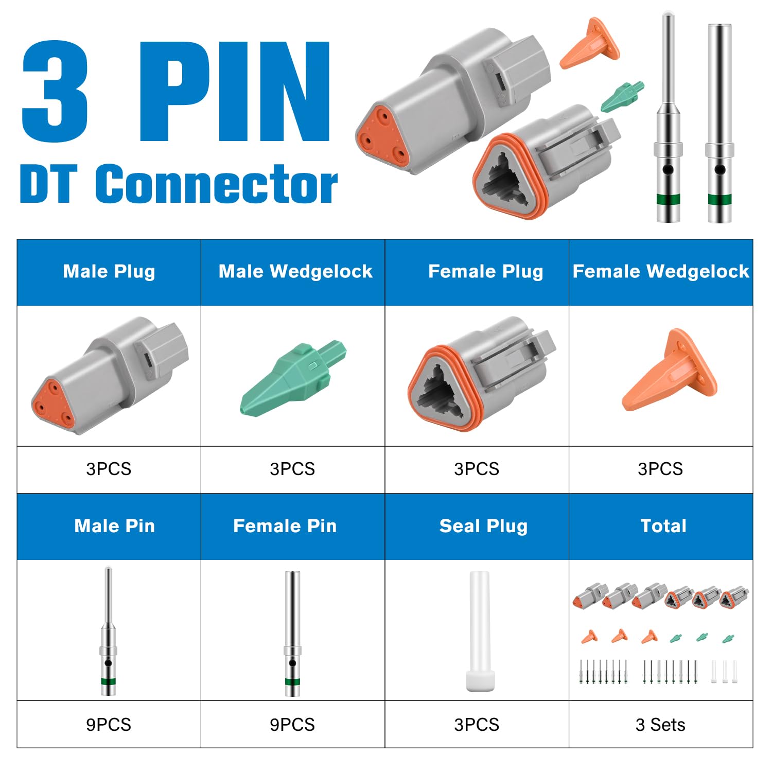 Foto 8 pulgar | Kit De Conectores Nilight Dt De 3 Pines Con Ip67 A Prueba De Agua - Venta Internacional.