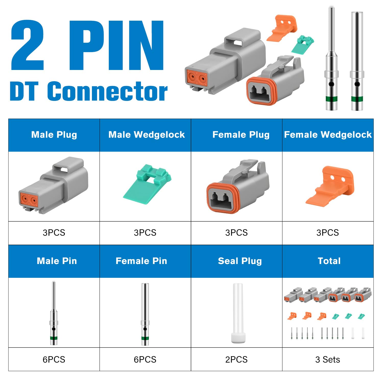 Foto 4 pulgar | Kit De Conectores Nilight Dt De 2 Pines, 3 Juegos Con Ip67 A Prueba De Agua - Venta Internacional.