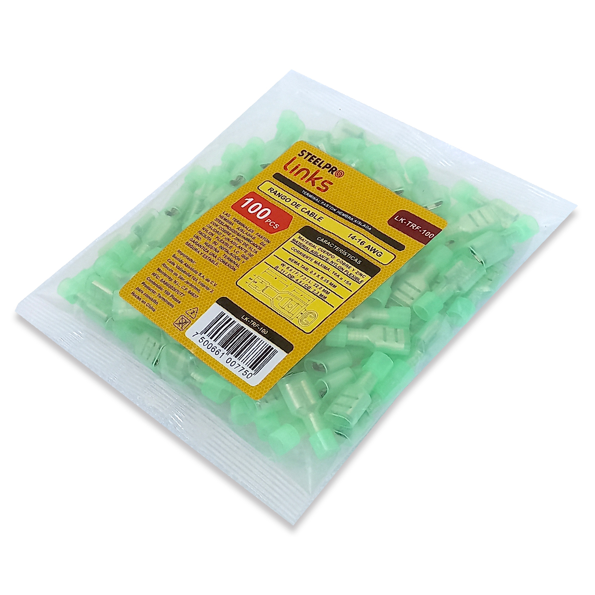 Terminal Hembra Faston Aislada 14-16 Awg Steelpro