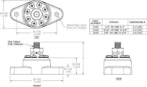 Foto 3 pulgar | Conector De Cables Powerpost Plus 2101 De Blue Sea Systems, 1/4 S - Venta Internacional.