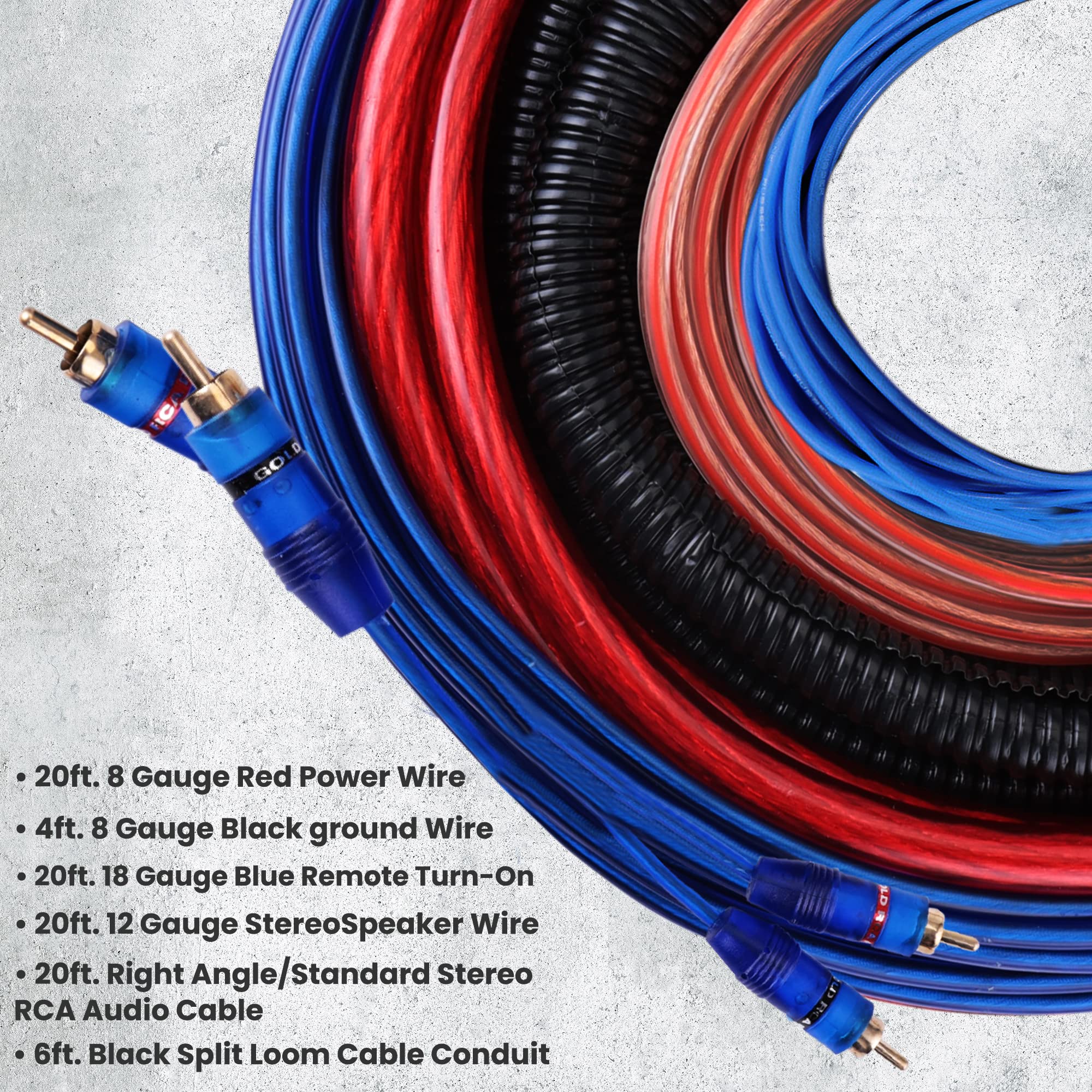 Foto 2 | Kit De Cableado Pyle Marine And Car Audio Cable De Alimentación De 20 Pies, Calibre 8 - Venta Internacional.