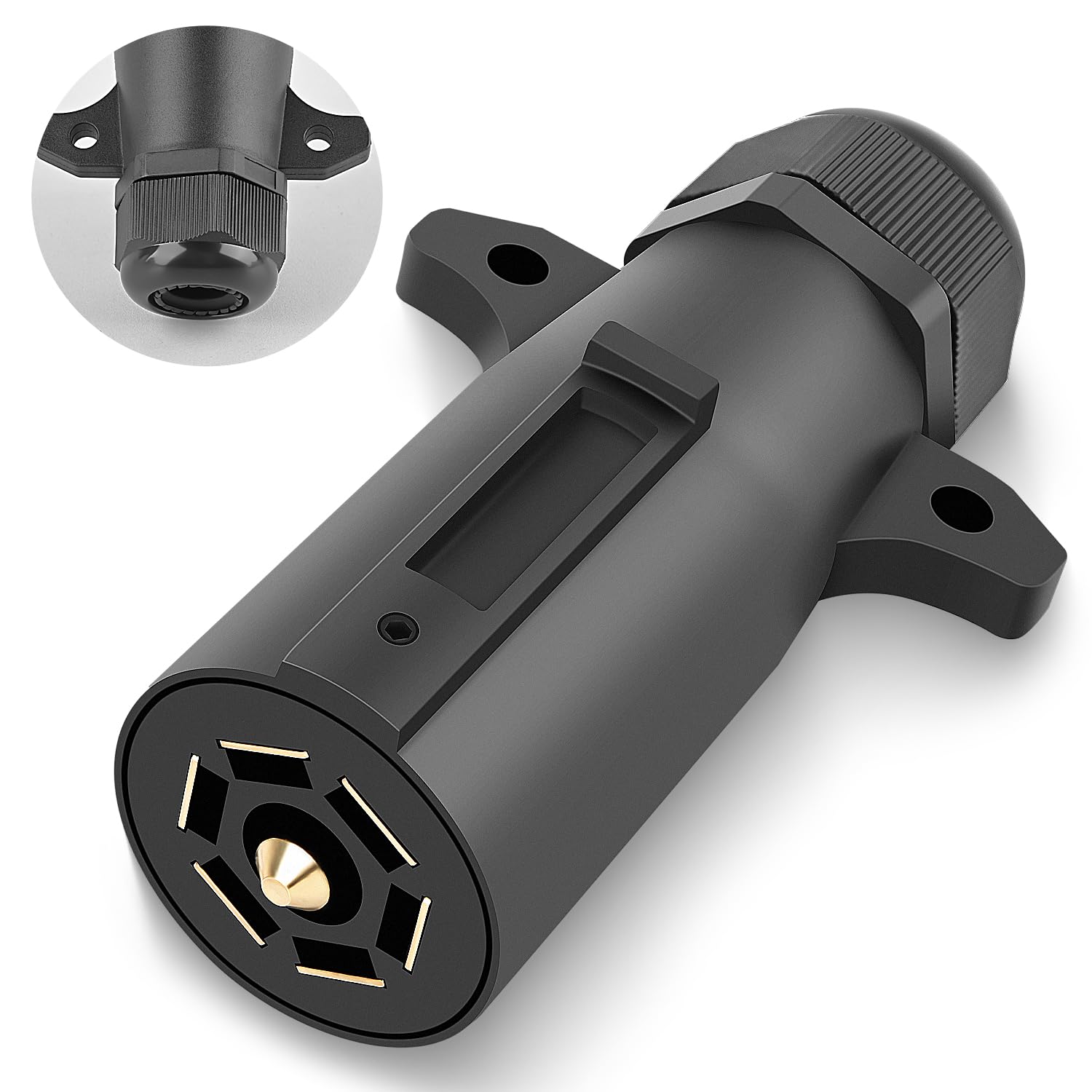 Foto 2 pulgar | Conector De Remolque Nilight De 7 Pines Macho Redondo Rv Blade 6-24 V - Venta Internacional.