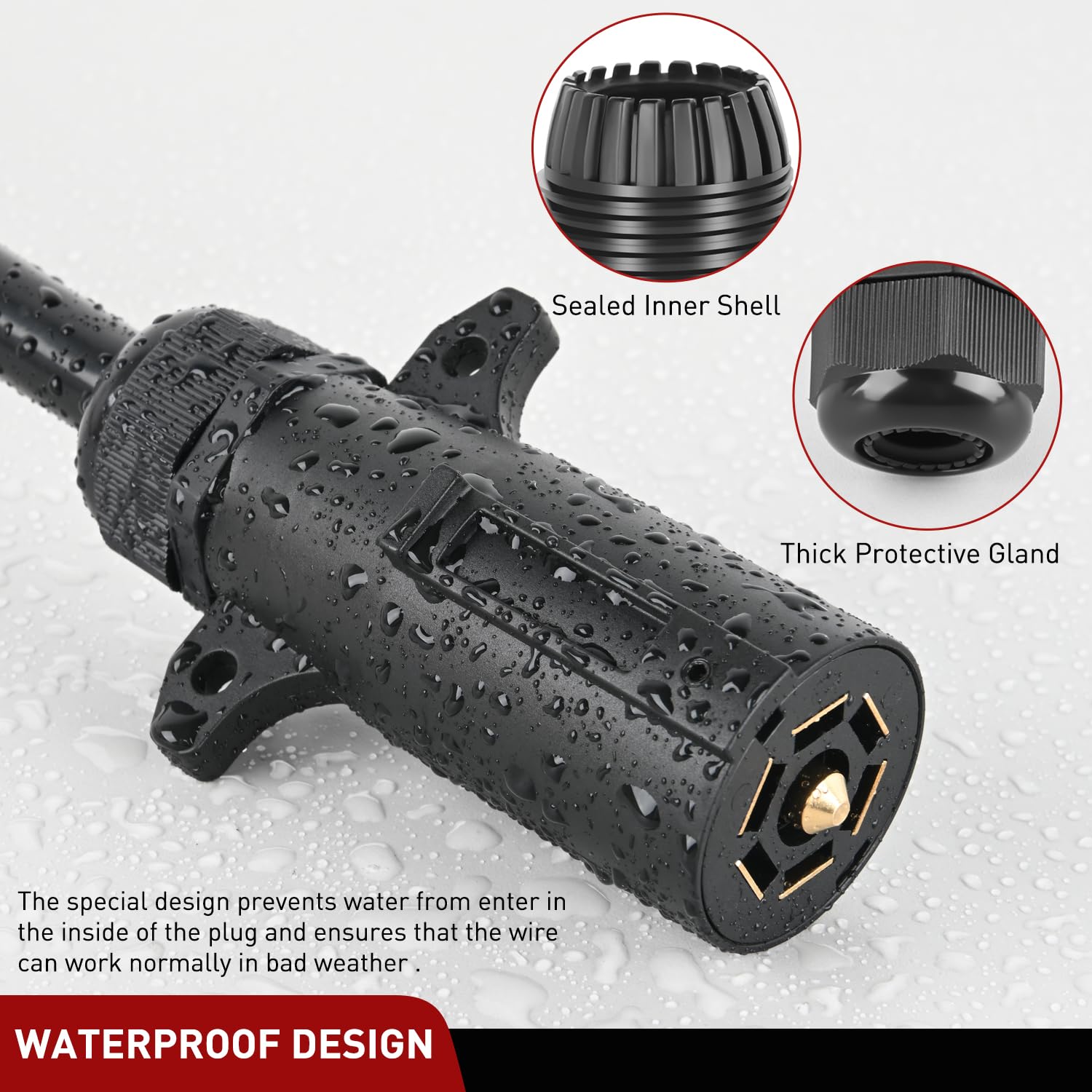 Foto 5 pulgar | Conector De Remolque Nilight De 7 Pines Macho Redondo Rv Blade 6-24 V - Venta Internacional.