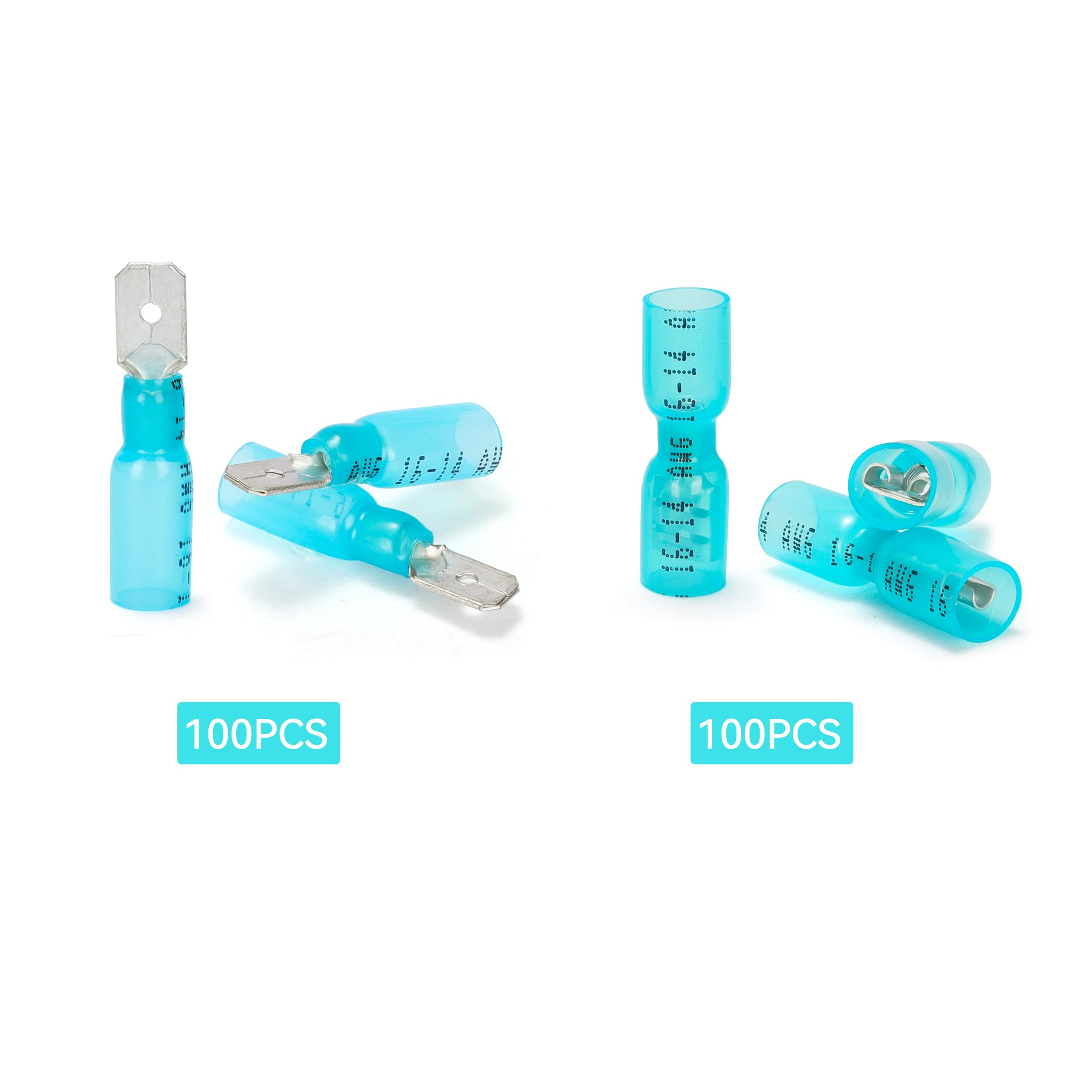 Foto 3 | Kit De Conectores Tipo Pala Hks Blue Awg 16-14 Con Termorretráctil  200 Unidades - Venta Internacional.