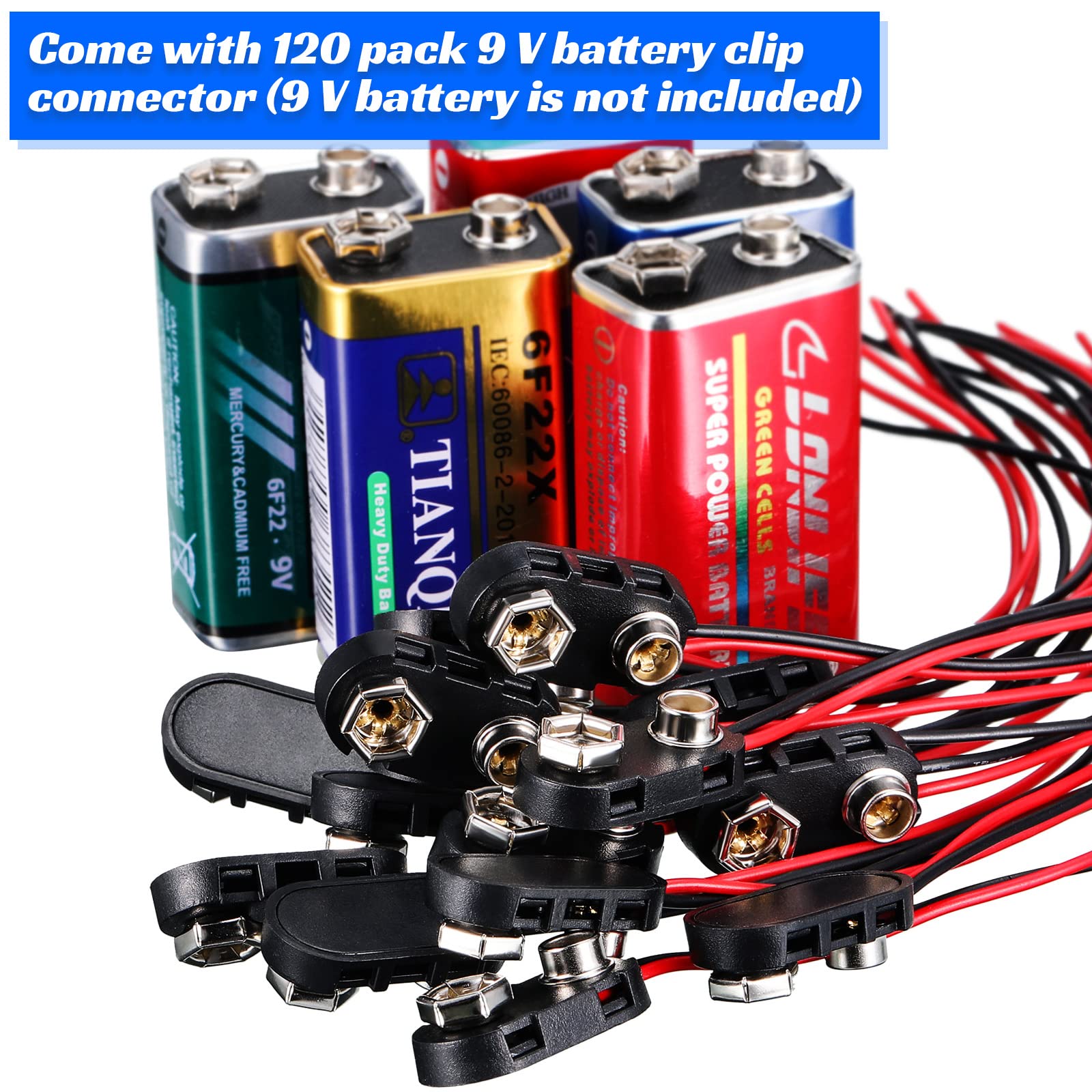 Foto 4 pulgar | Conector Con Clip De Batería Bbto 120  Paquete De 9 V Con Cable De 15 Cm - Venta Internacional.
