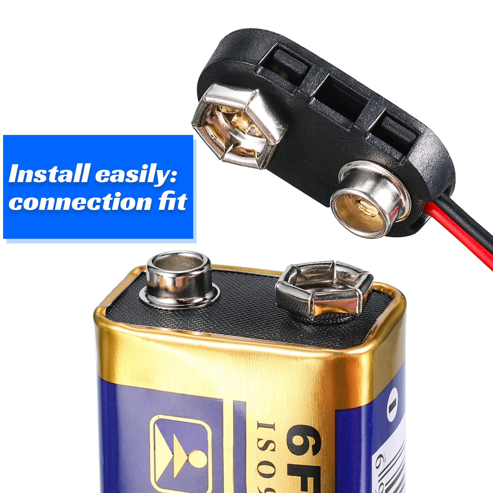 Foto 5 pulgar | Conector Con Clip De Batería Bbto 120  Paquete De 9 V Con Cable De 15 Cm - Venta Internacional.