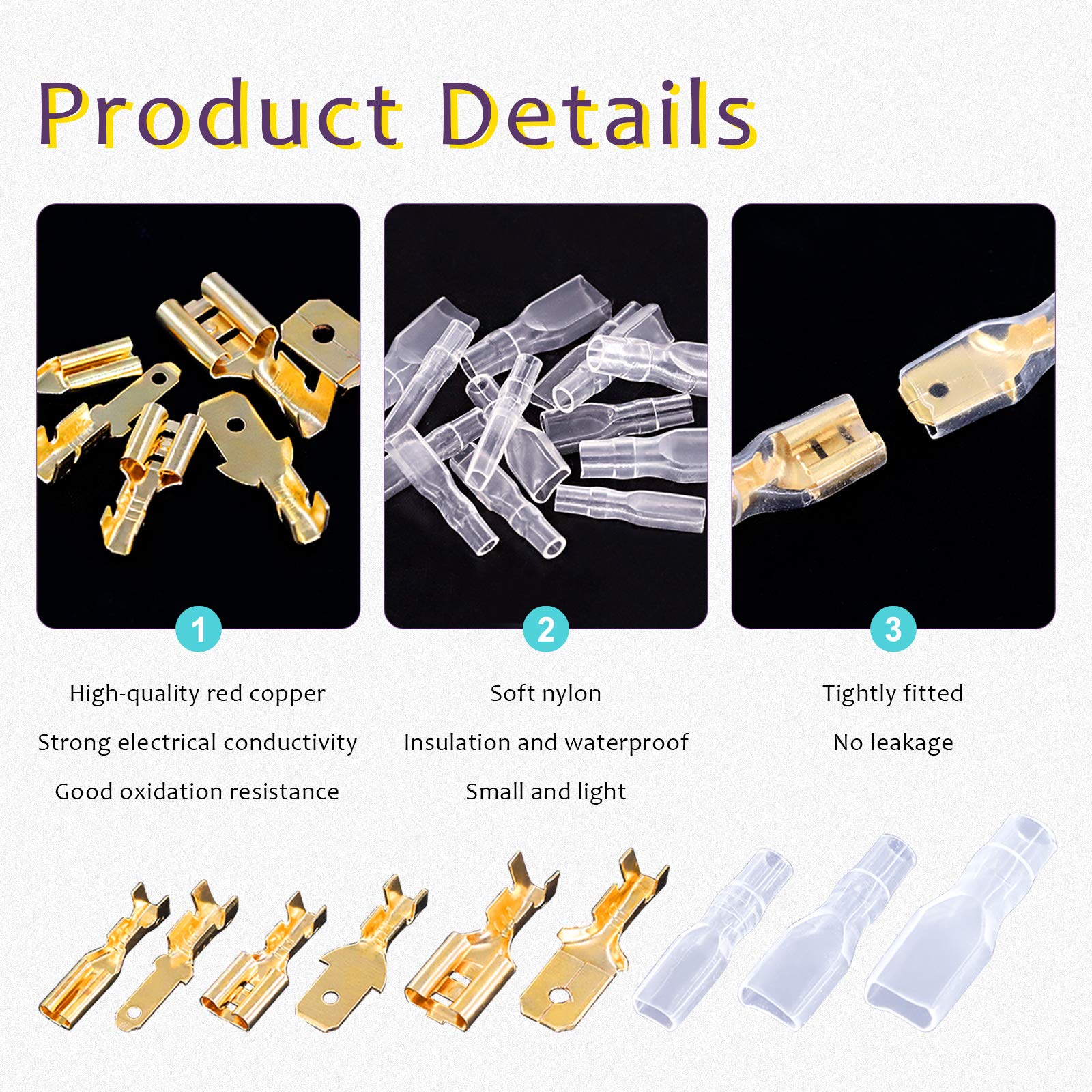 Foto 4 pulgar | Bloque De Terminales De Engarzado De Cables Spade Quick Connectors  720 Unidades - Venta Internacional.