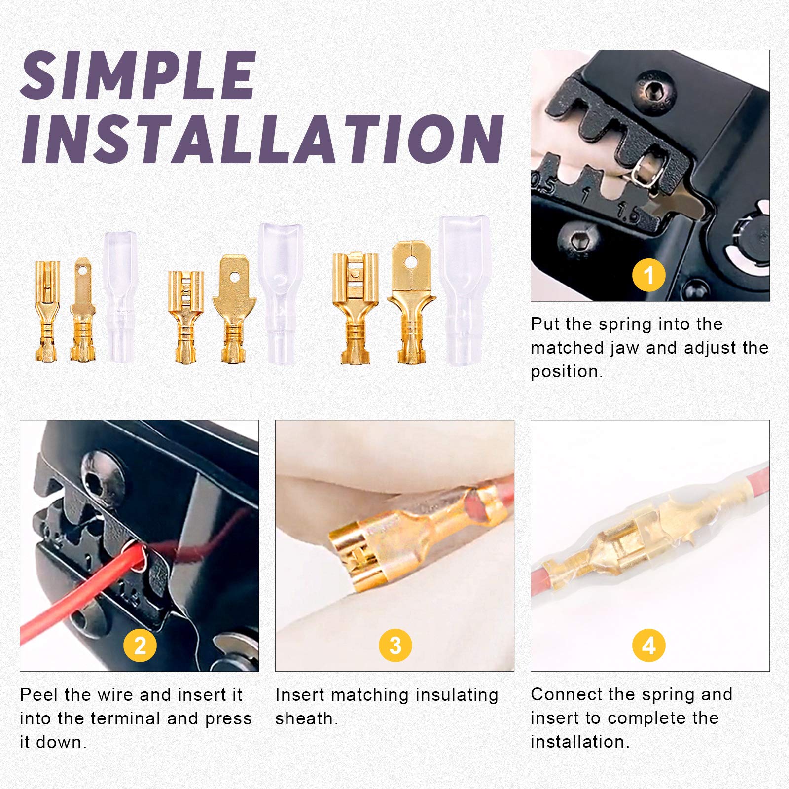 Foto 6 pulgar | Bloque De Terminales De Engarzado De Cables Spade Quick Connectors  720 Unidades - Venta Internacional.