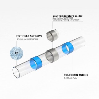Foto 4 | Conectores De Alambre De Sellado De Soldadura Hks 300pcs 16-14 Awg Azules - Venta Internacional.