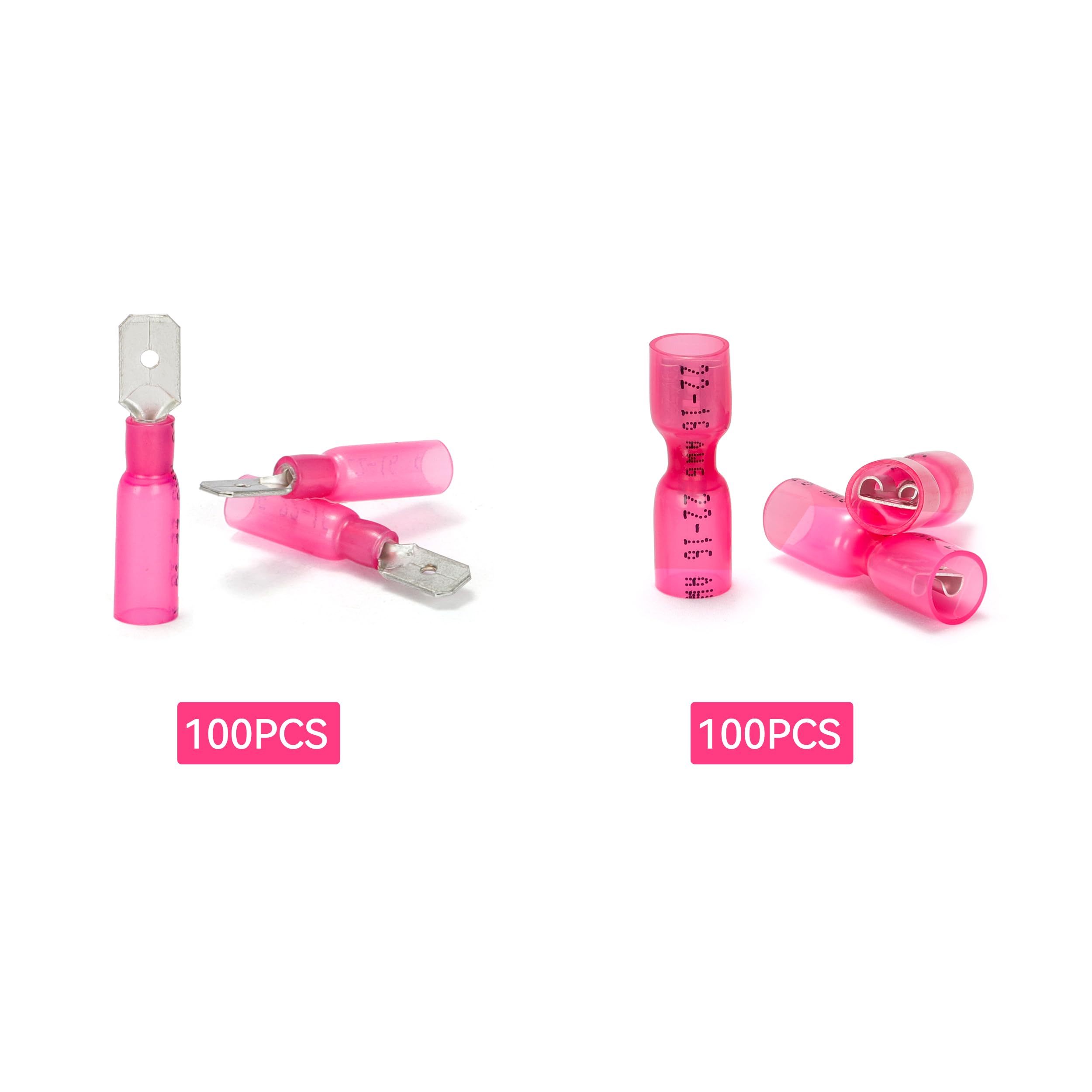 Foto 4 pulgar | Kit De Conectores Tipo Pala Hks Red Awg 22-16 Con Termorretráctil  200 Unidades - Venta Internacional.