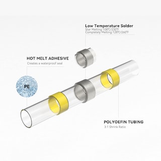 Foto 4 | Conectores De Alambre De Sellado De Soldadura Hks 200 Piezas 12-10 Awg Amarillos - Venta Internacional.