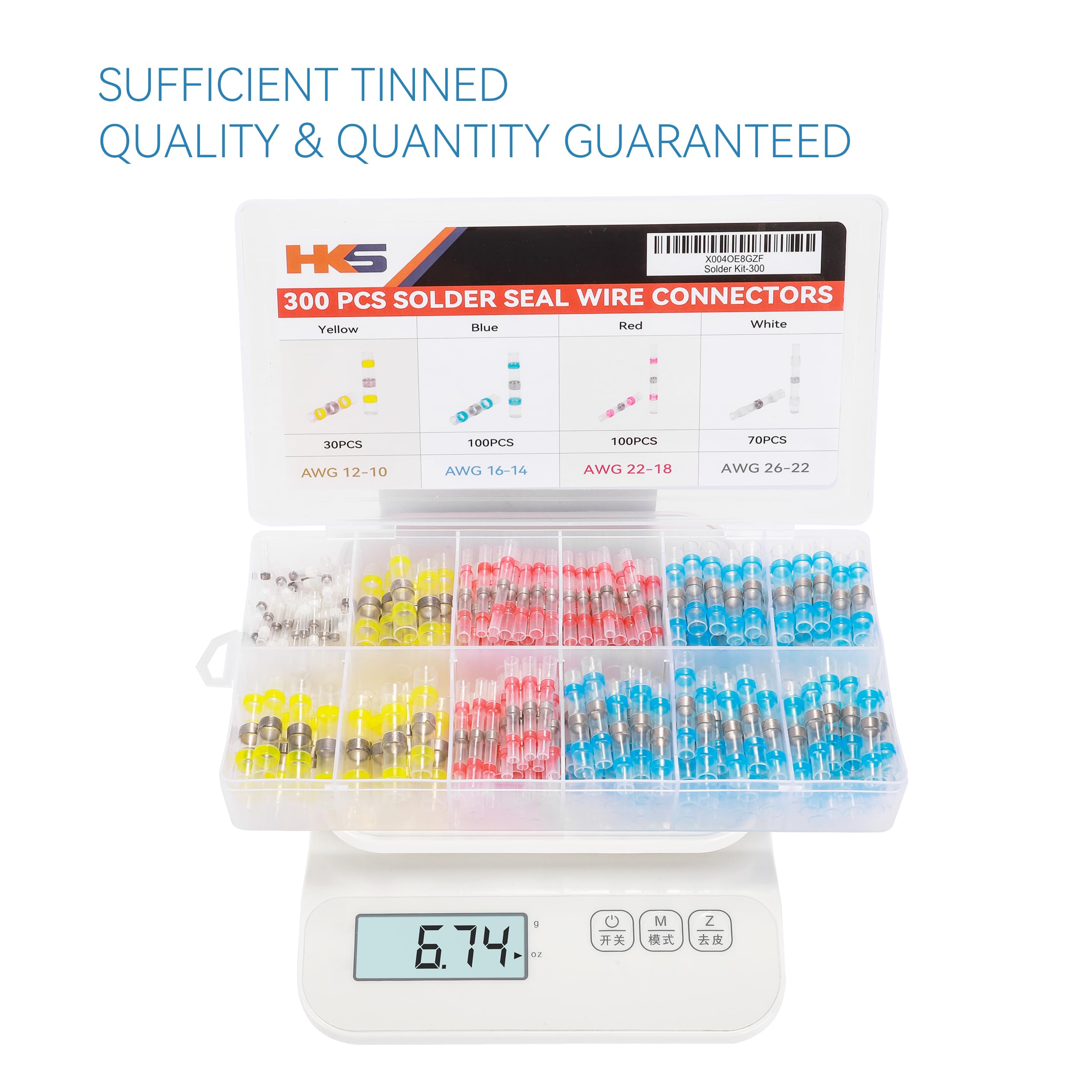 Foto 3 pulgar | Kit De Conectores De Cables De Sellado De Soldadura Hks 300pcs 26-10 Awg - Venta Internacional.