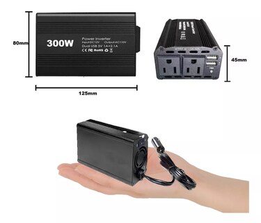 Foto 4 | Inversor de Corriente para Auto 12v A 110v 300w 2 Ca y 2 Usb Belug color Negro