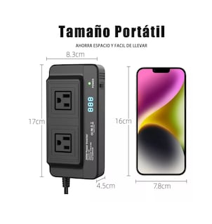 Foto 4 | Inversor de Corriente Portátil para Auto Lab.G 200w 12v a 110v Negro