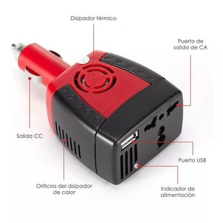 Foto 3 | Convertidor Corriente Inversor De Corriente Para Auto 110v Eo Safe Imports Esi-11007 Rojo