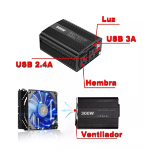 Foto 2 | Inversor de Corriente Lab.G 300 W para Auto