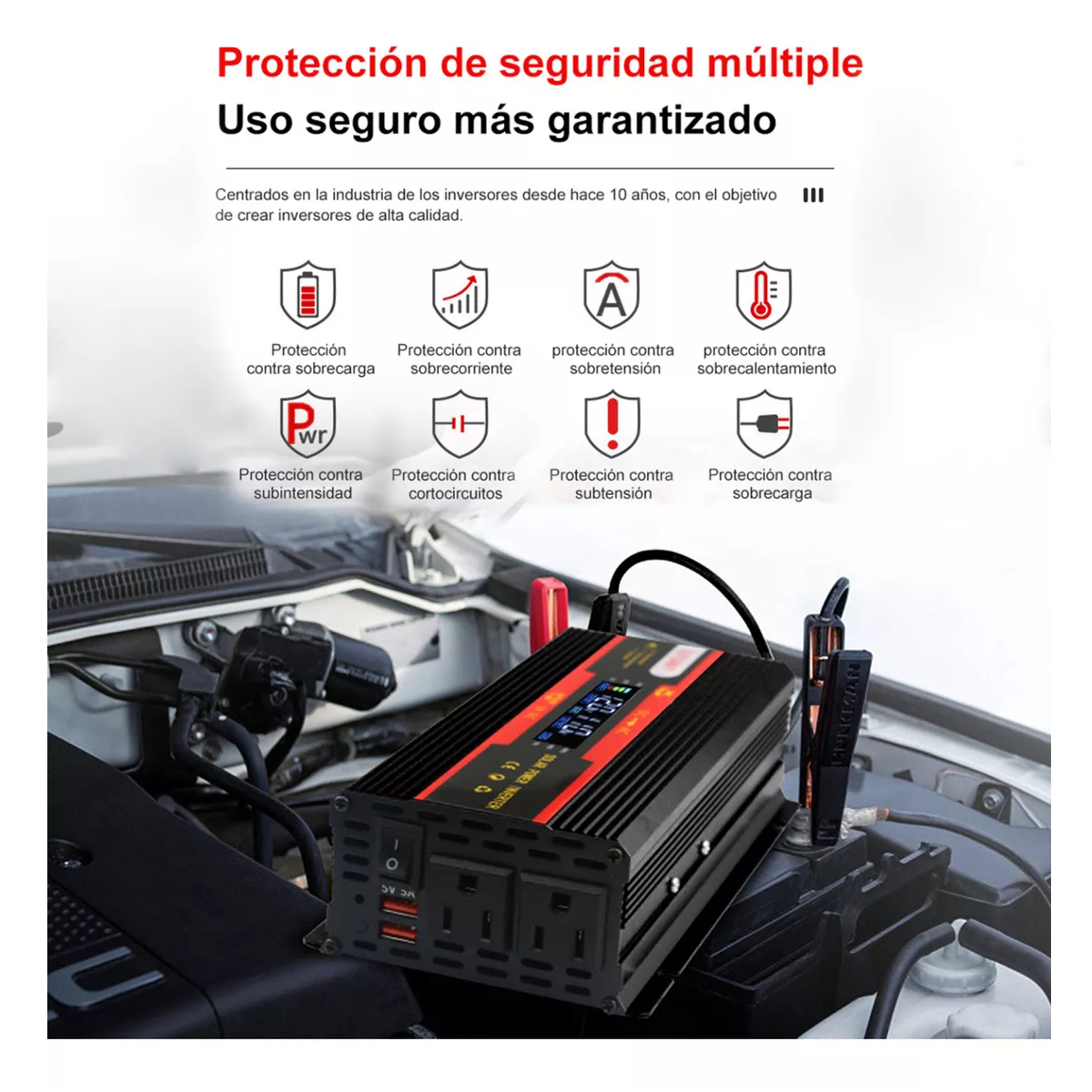 Foto 3 pulgar | Convertidor Solar Inversor De Coche Eo Safe Imports Esi-16197 Multicolor