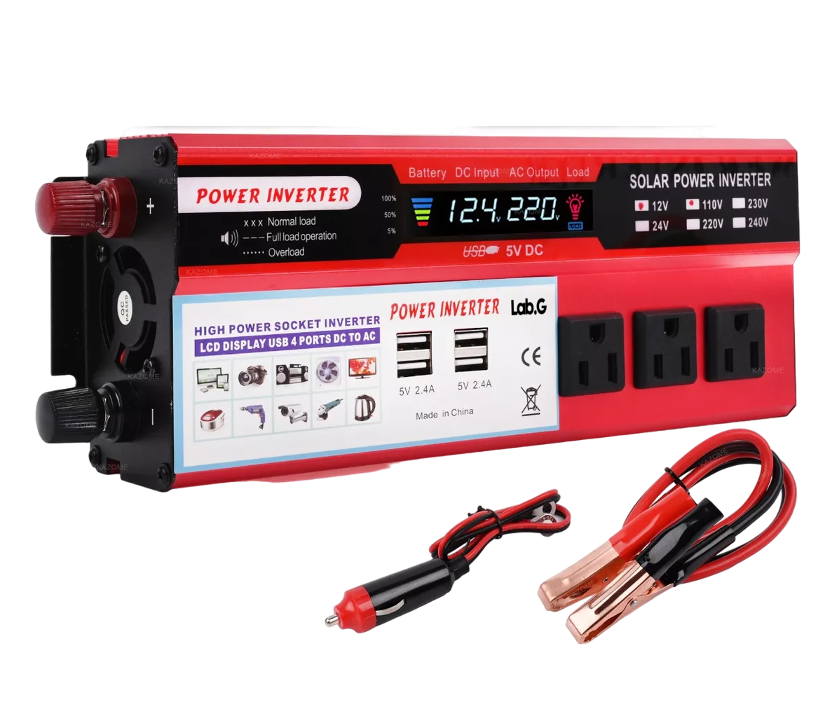 Convertidor de Potencia Inversor para Auto 2000w Dc12v-a110v