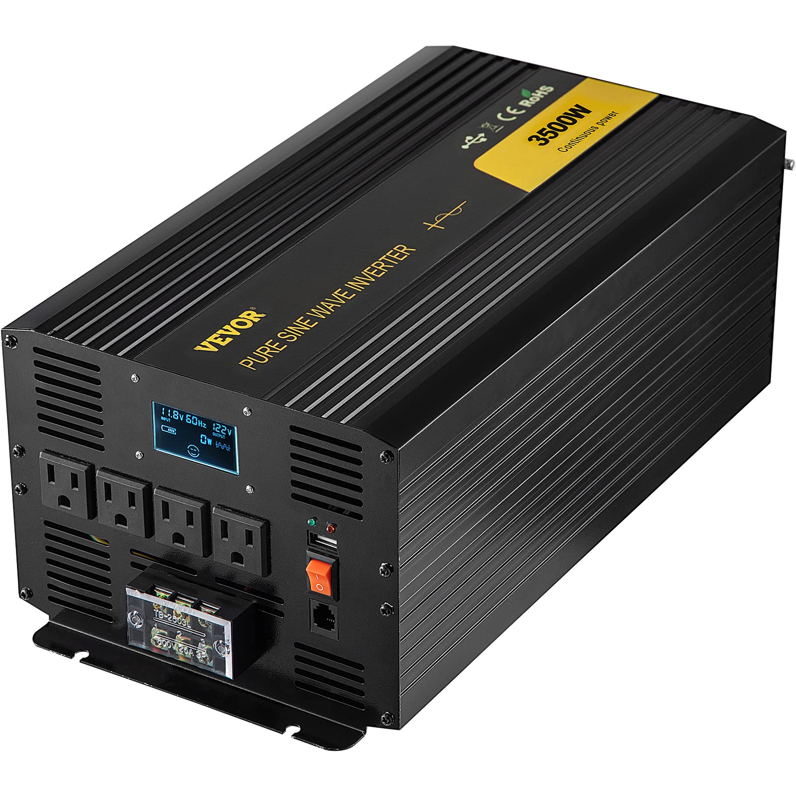 Foto 2 pulgar | Inversor De Corriente Vevor Pure Sine Wave 3500 W Dc 12 V A Ac 120 V - Venta Internacional.