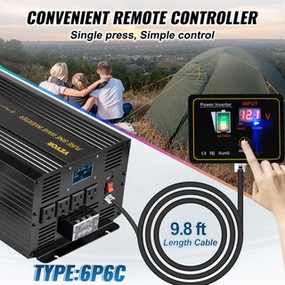 Foto 4 | Inversor De Corriente Vevor Pure Sine Wave 3500 W Dc 12 V A Ac 120 V - Venta Internacional.