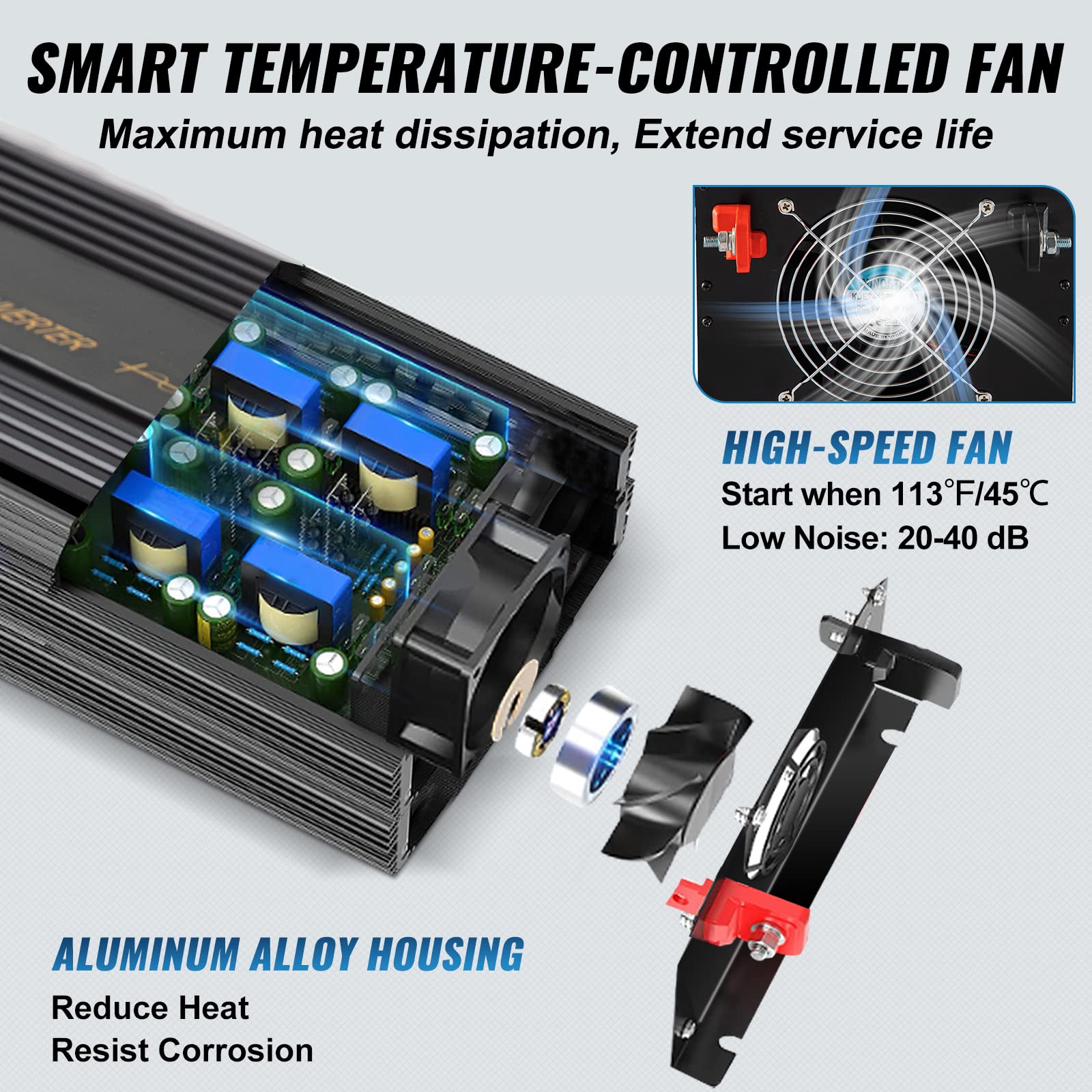 Foto 6 | Inversor De Corriente Vevor Pure Sine Wave 3500 W Dc 12 V A Ac 120 V - Venta Internacional.