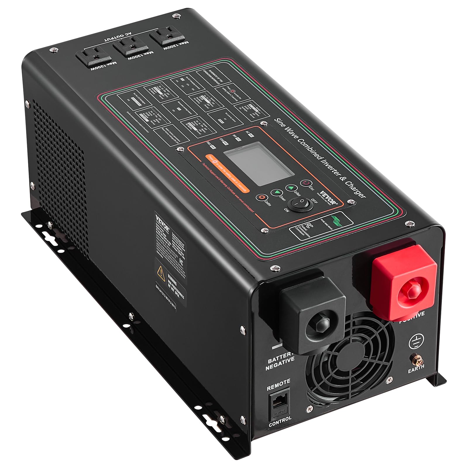 Cargador Inversor Vevor Pure Sine Wave 3000 W Dc 24 V A Ac 120 - Venta Internacional.