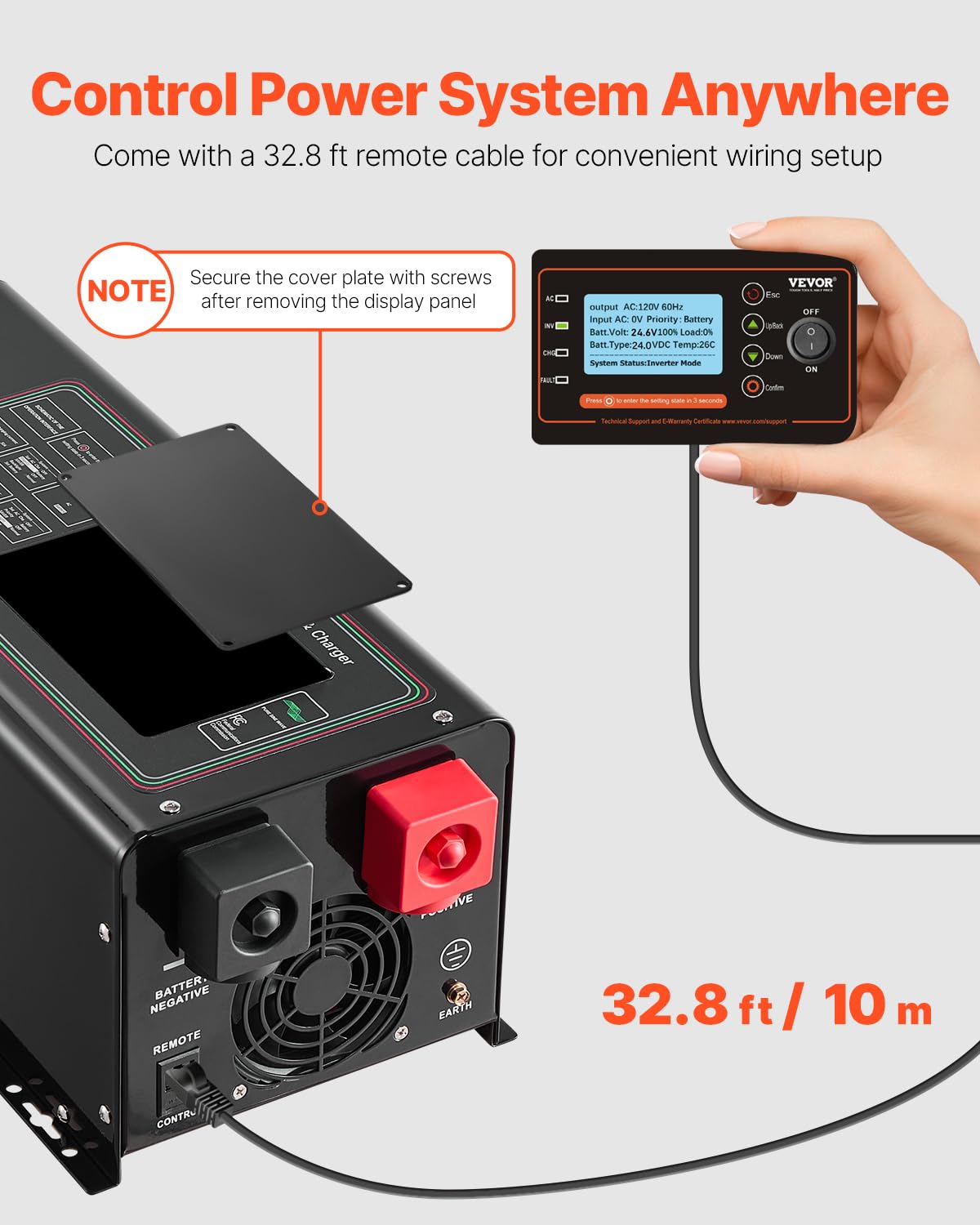 Foto 6 pulgar | Cargador Inversor Vevor Pure Sine Wave 3000 W Dc 24 V A Ac 120 - Venta Internacional.