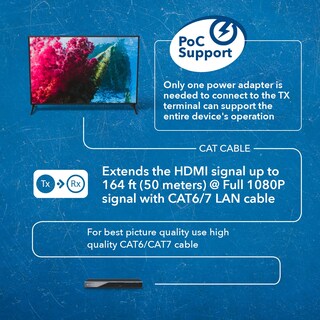 Foto 4 | Extensor Hdmi Orei 4k Sobre Ethernet Cat5/cat6/cat7 50m - Venta Internacional.