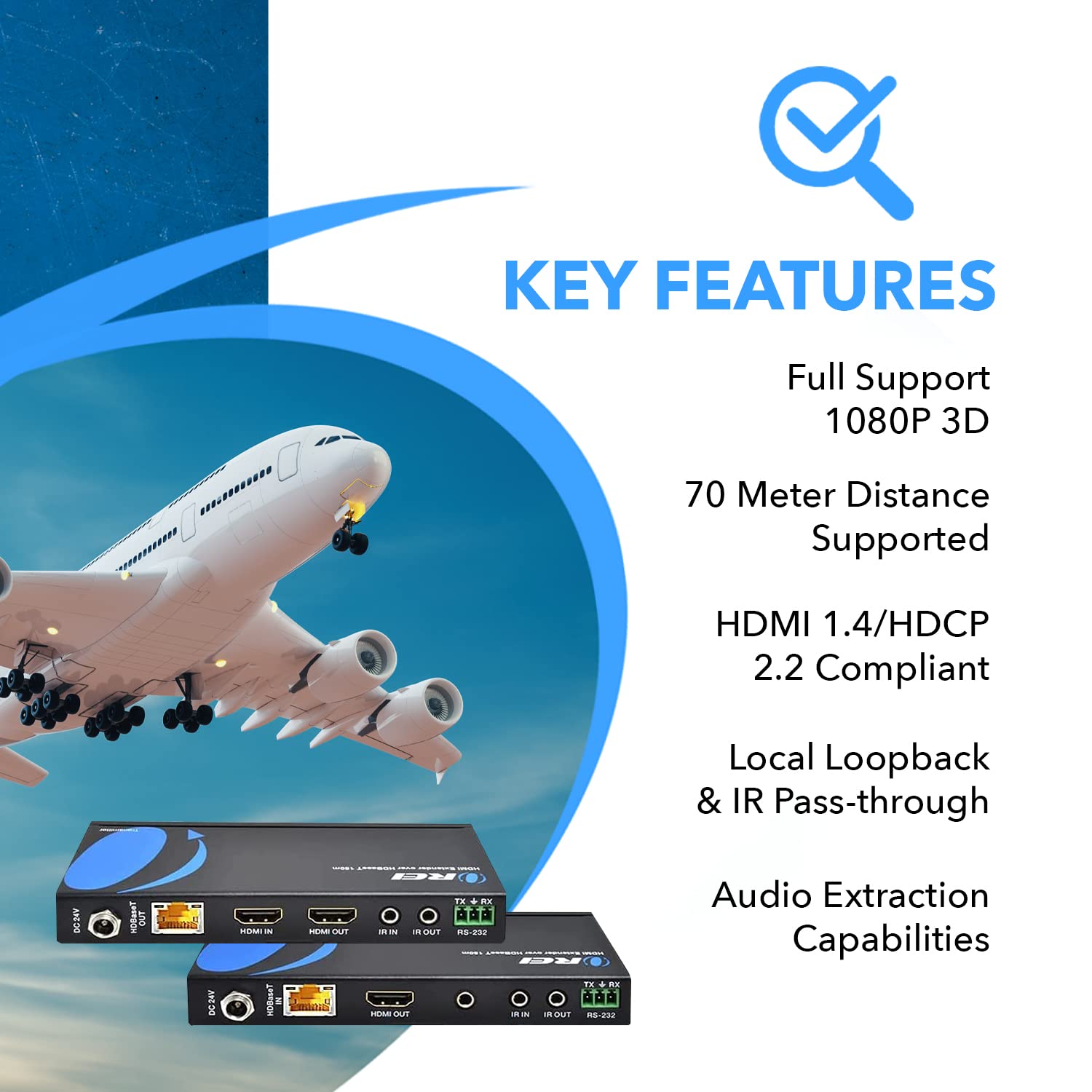 Foto 4 pulgar | Extensor Hdmi A Través De Ethernet Orei 4k 60 Hz Hdbaset 230 Pies - Venta Internacional.