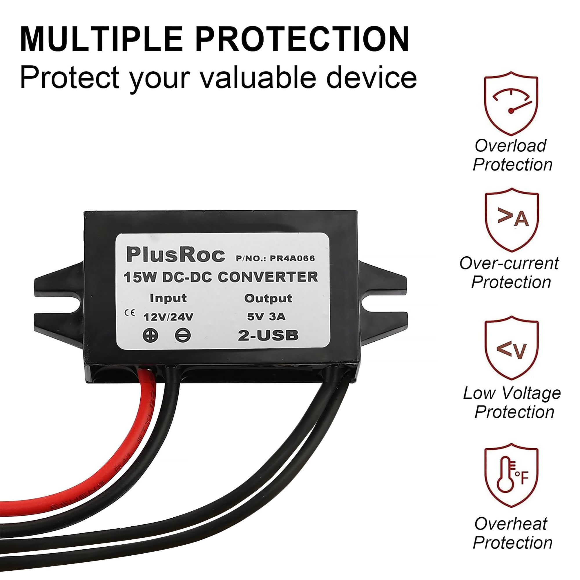Foto 5 pulgar | Módulo Reductor Dc-dc Con Convertidor Impermeable De 12 V/24 V A 5 V - Venta Internacional.