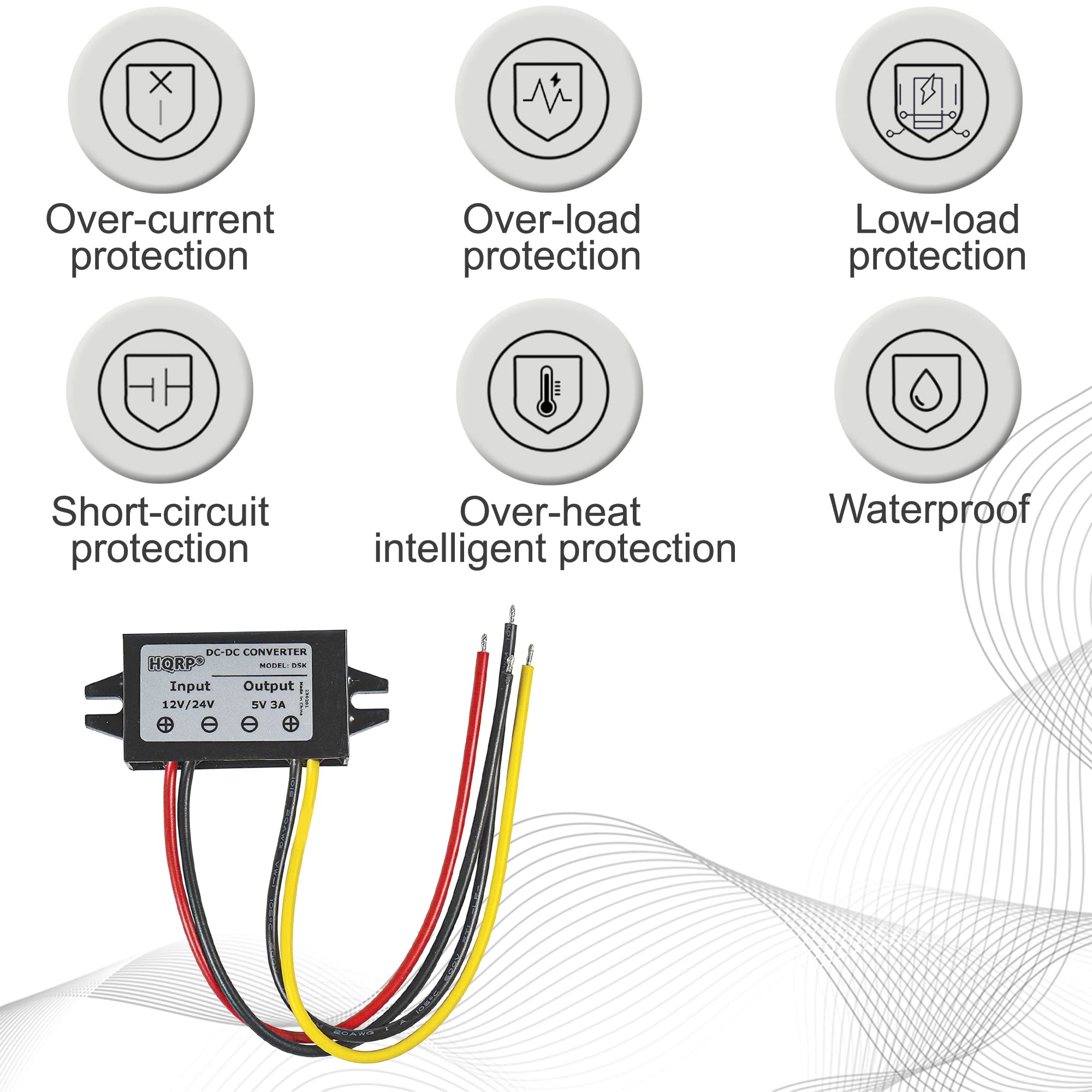 Foto 4 pulgar | Convertidor De Potencia Hqrp Dc-dc Step Down 12/24 V A 5 V 3 A 15 W - Venta Internacional.