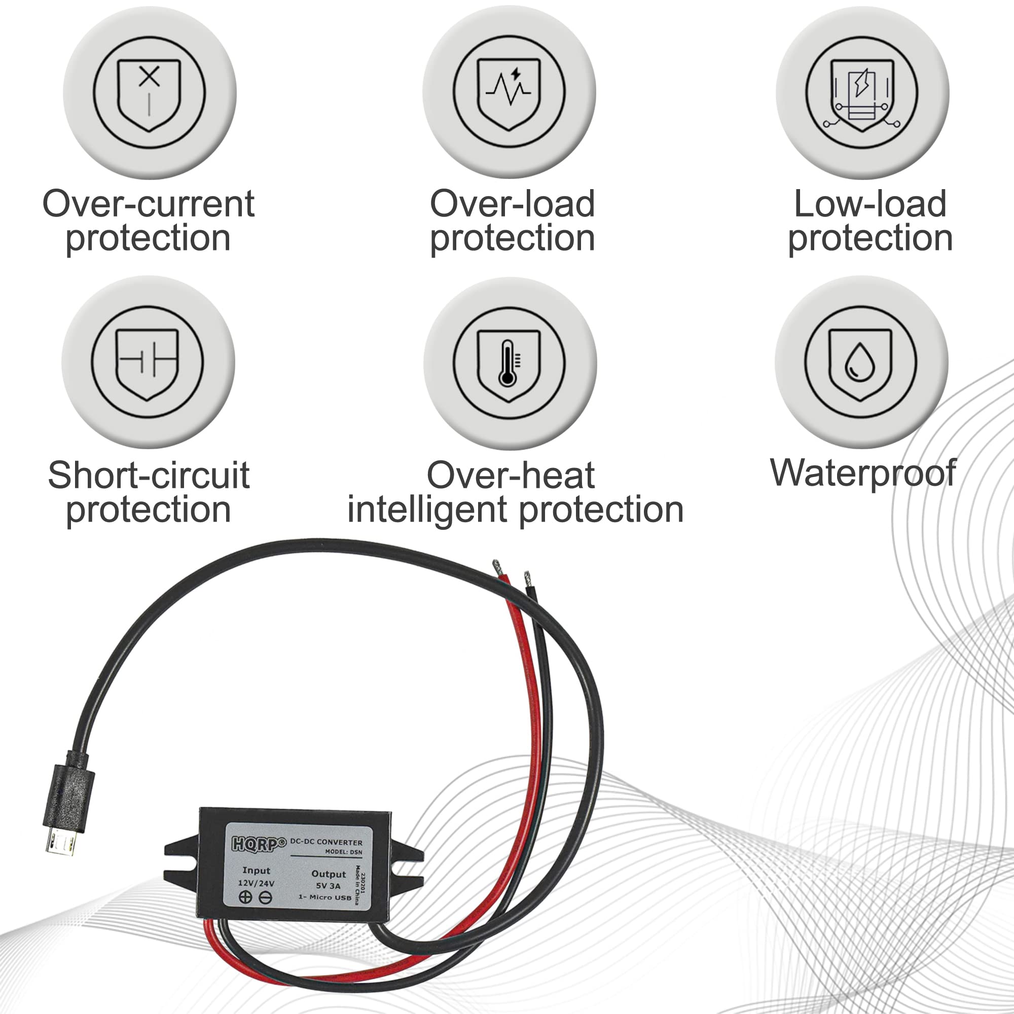 Foto 4 pulgar | Convertidor De Potencia Hqrp Dc-dc Step Down 12/24 V A 5 V 3 A 15 W - Venta Internacional.