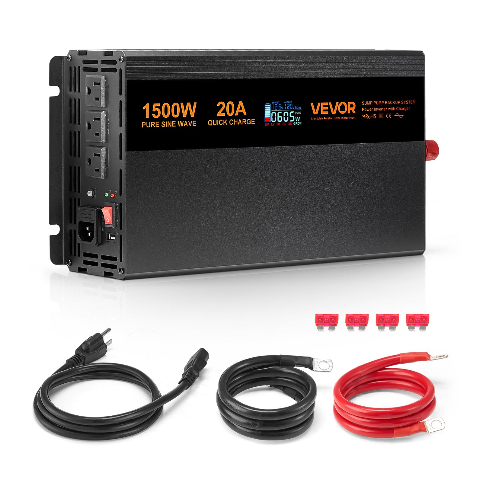 Sistema De Respaldo De Batería Para Bomba De Sumidero Vevor 1500w Con Pantalla Lcd - Venta Internacional.