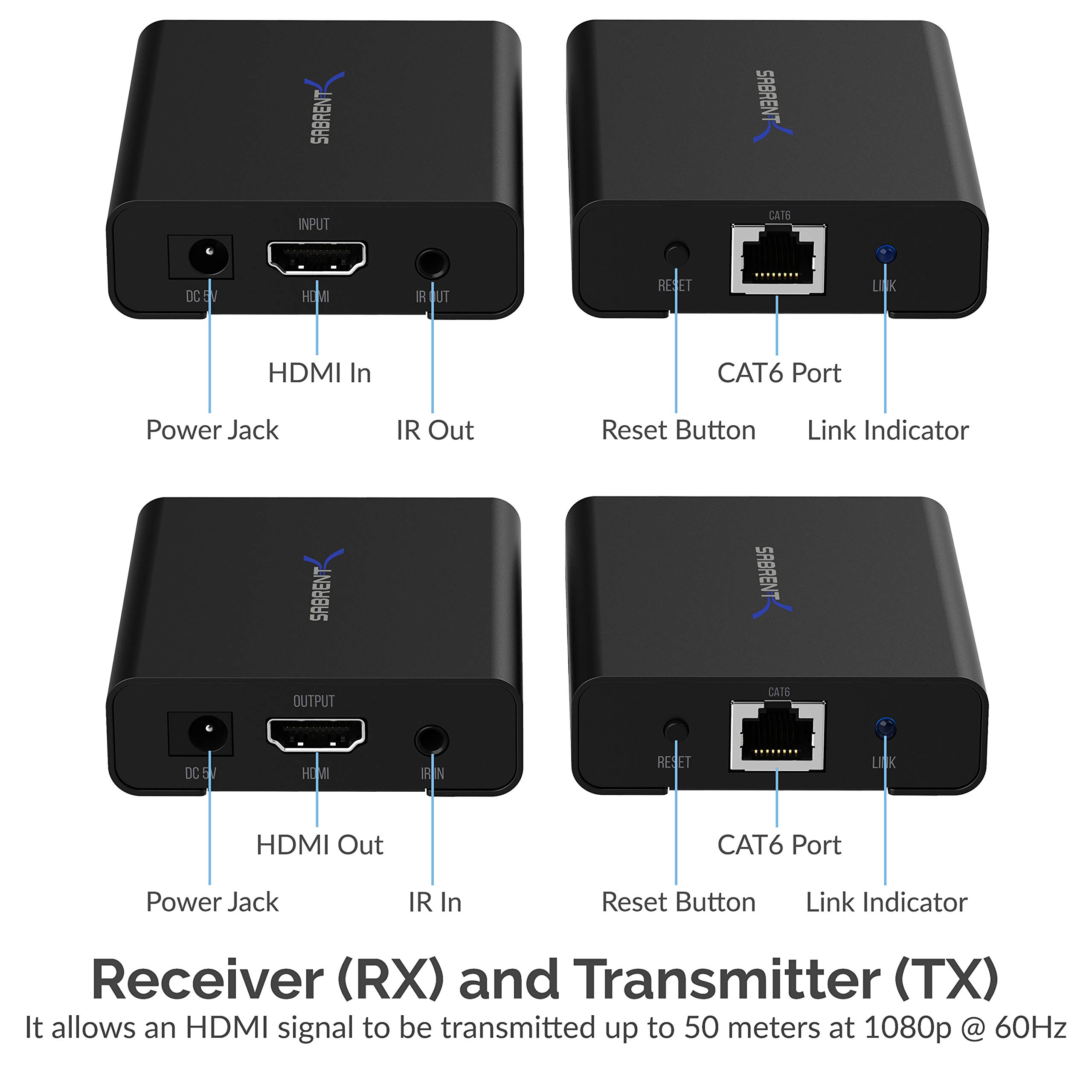 Foto 3 pulgar | Extensor Hdmi Sabrent 1080p 60 Hz 3d Sobre Rj45 Cat6/6a/7 50 M - Venta Internacional.