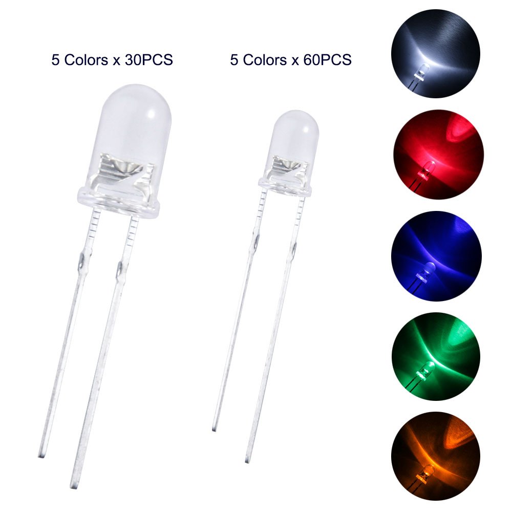 Foto 4 pulgar | Kit Led Elegoo De 3 Mm Y 5 Mm, Difusos Y Transparentes, Varios 600 Unidades - Venta Internacional.