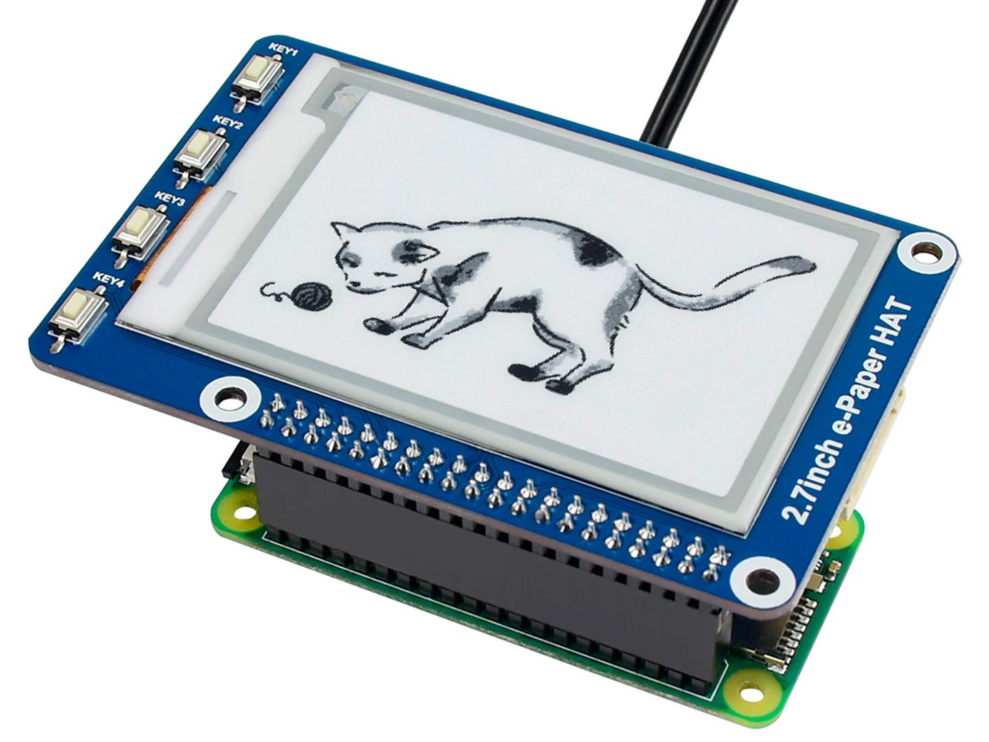 Foto 2 | Pantalla E-ink Hat Waveshare De 2,7 Pulgadas, 264 X 176 Píxeles, Negro/blanco - Venta Internacional.
