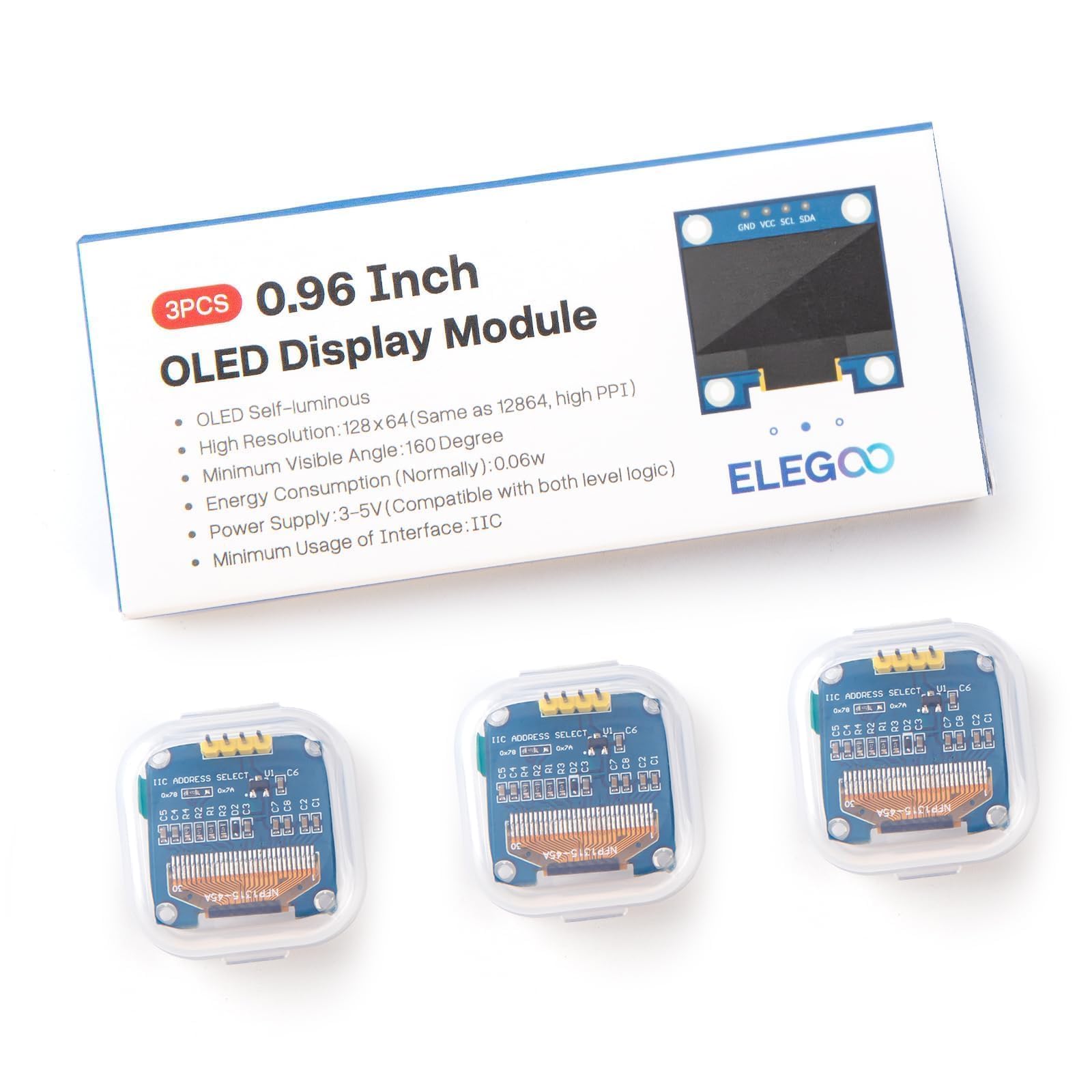 Foto 3 pulgar | Módulo De Pantalla Oled Elegoo De 0.96 Pulgadas Para Arduino - Venta Internacional.