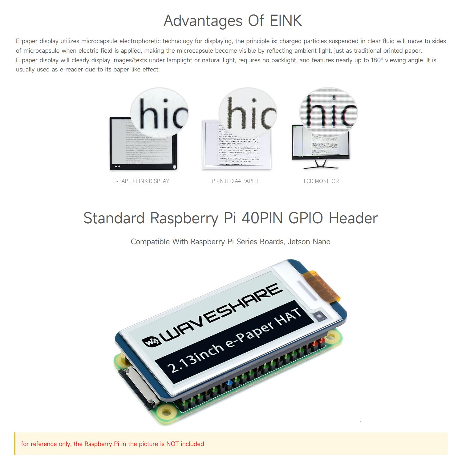 Foto 5 | Pantalla E-ink Hat Waveshare V4 De 2.13 Pulgadas Para Raspberry Pi - Venta Internacional.