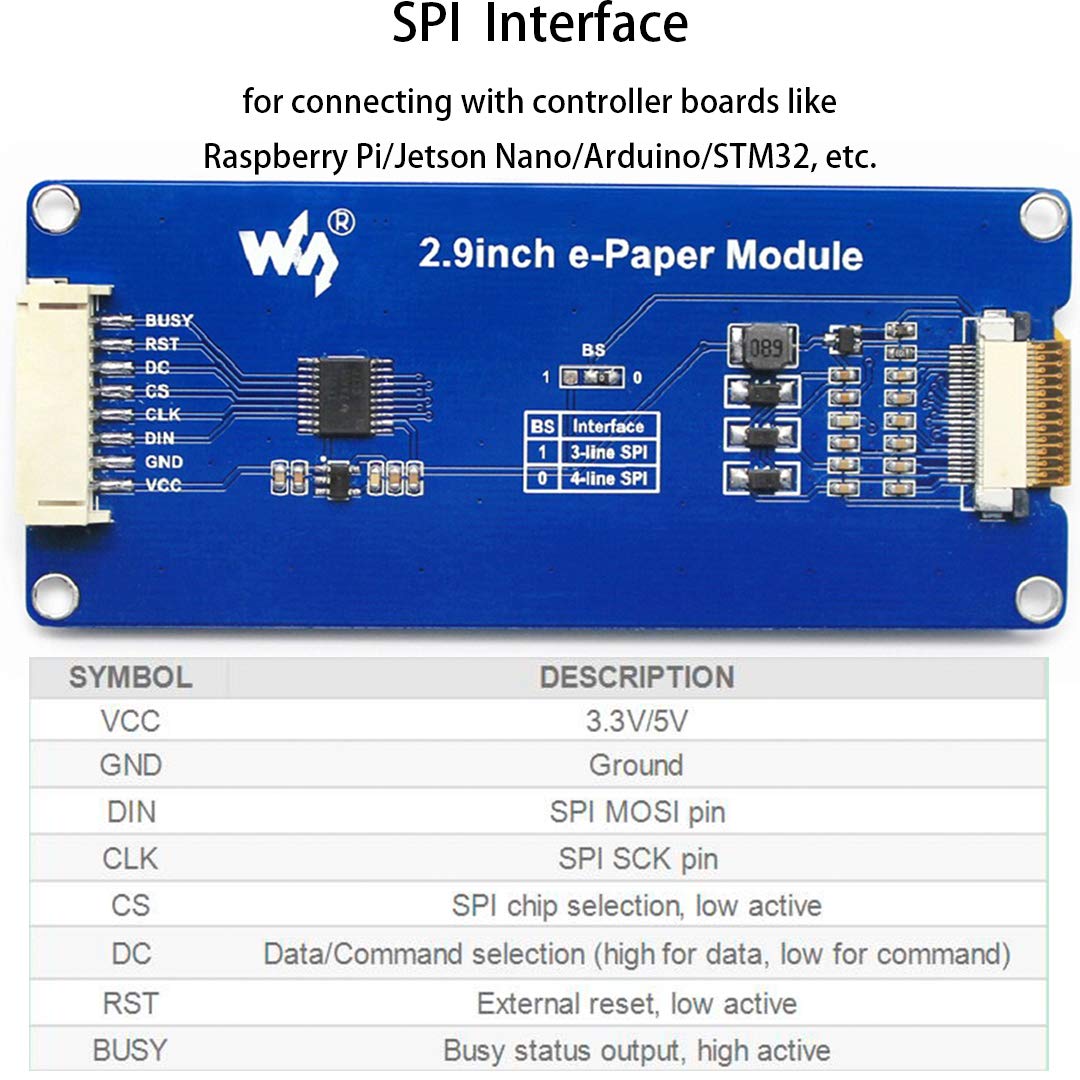 Foto 4 | Módulo De Pantalla E-ink Waveshare 2.9 Pulgadas 296x128 Para Raspberry - Venta Internacional.