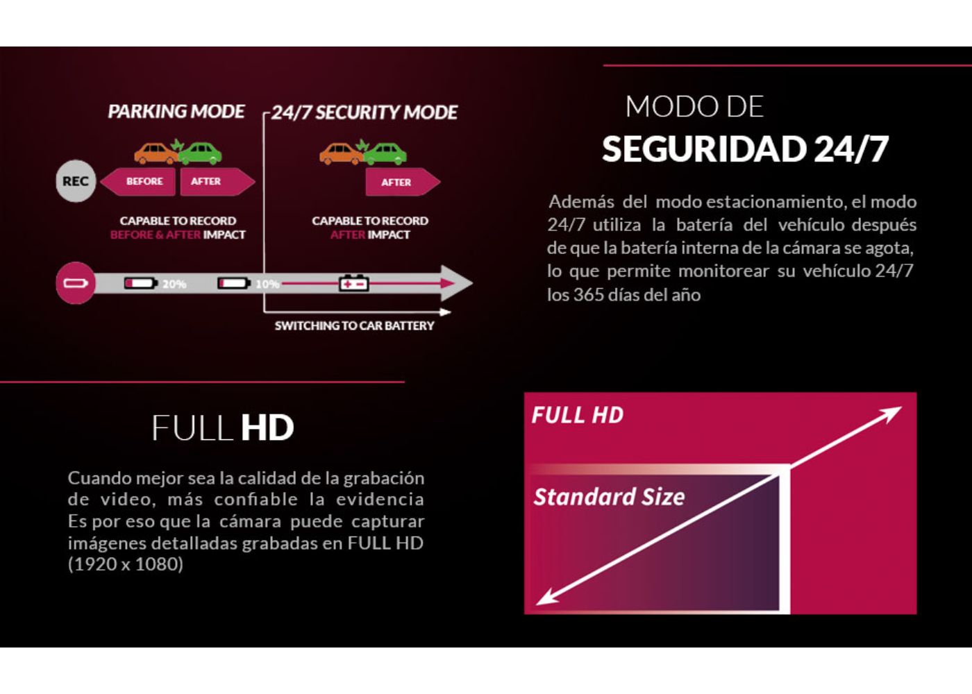 Foto 4 | Cámara Frontal Pioneer VREC-DZ600 Full HD 160° wi-fi modo Nocturno
