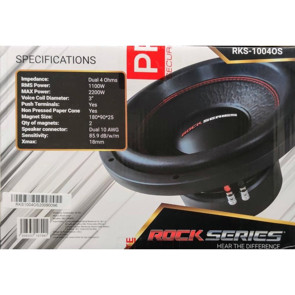 Foto 8 pulgar | Subwoofer Rock Series RKS-1004OS color Negro 2200 W 10 " 4 OHMS