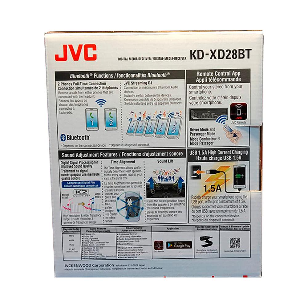 Foto 6 | Autoestéreo JVC KDXD28BT color Negro Bluetooth USB Aux 13 Bandas